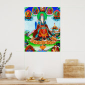 Cool oriental tibetan thangka Golden Moederkunst Poster (Keuken)