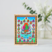 Cool oriental tibetan thangka Green Tara tattoo Briefkaart (Staand voorkant)