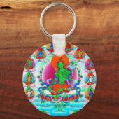 Cool oriental tibetan thangka Green Tara tattoo Sleutelhanger (Voorkant)