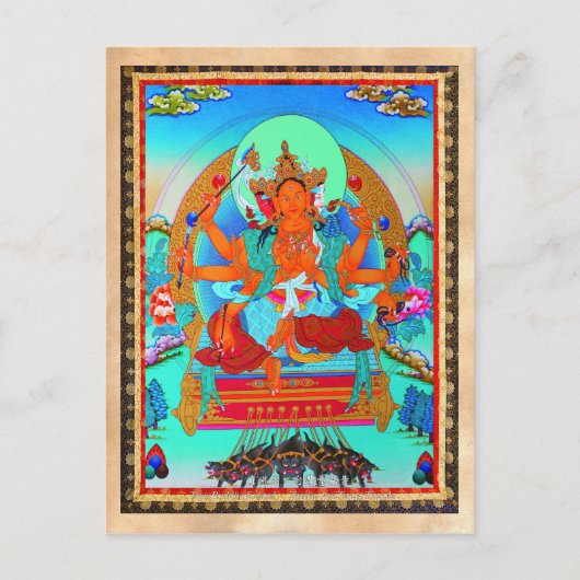 Cool oriental tibetan thangka Marici tattoo Briefkaart (Voorkant)
