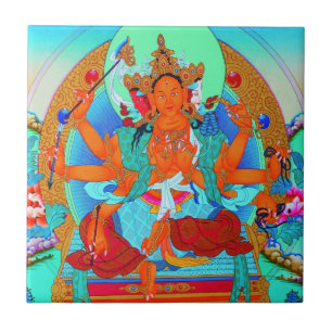 Cool oriental tibetan thangka Marici tattoo Tegeltje