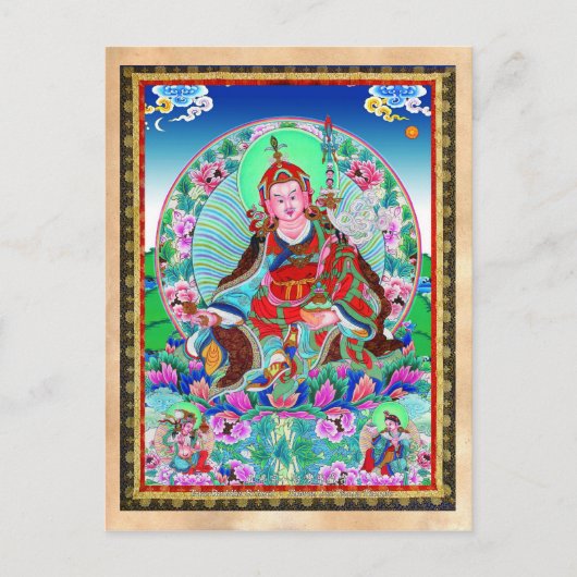 Cool oriental tibetan thangka Padmasambhava Briefkaart (Voorkant)