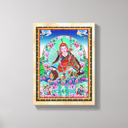 Cool oriental tibetan thangka Padmasambhava Canvas Afdruk (Voorkant)