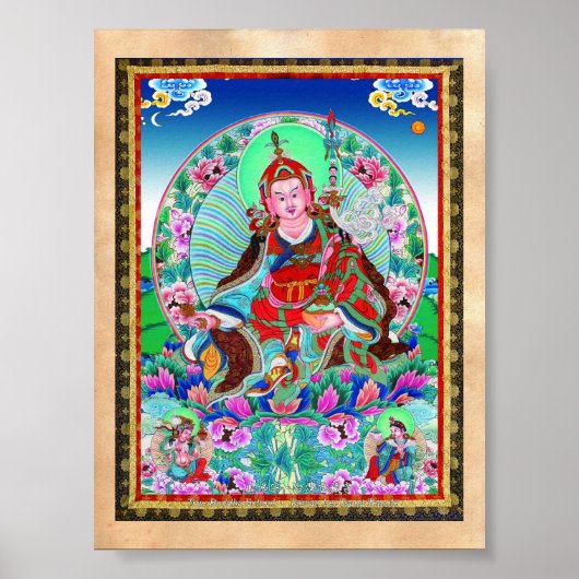 Cool oriental tibetan thangka Padmasambhava Poster (Voorkant)