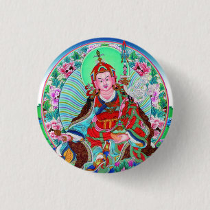 Cool oriental tibetan thangka Padmasambhava Ronde Button 3,2 Cm