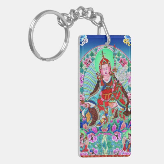Cool oriental tibetan thangka Padmasambhava Sleutelhanger (Voorkant Links)