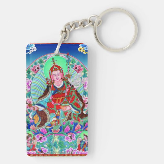 Cool oriental tibetan thangka Padmasambhava Sleutelhanger (achterkant)