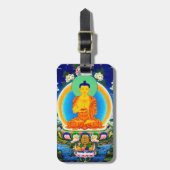 Cool oriental tibetan thangka Prabhutaratna Buddha Bagagelabel (Voorkant verticaal)