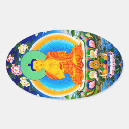 Cool oriental tibetan thangka Prabhutaratna Buddha Ovale Sticker