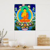 Cool oriental tibetan thangka Prabhutaratna Buddha Poster (Keuken)