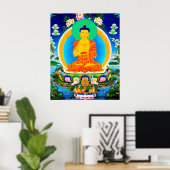Cool oriental tibetan thangka Prabhutaratna Buddha Poster (Thuiskantoor)