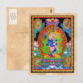 Cool oriental tibetan thangka Simhavaktra Dakini Briefkaart (Voorkant / Achterkant)