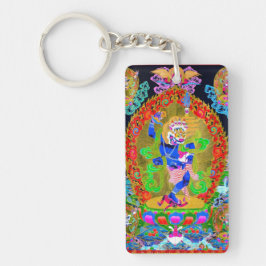 Cool oriental tibetan thangka Simhavaktra Dakini Sleutelhanger