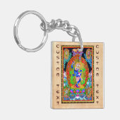 Cool oriental tibetan thangka Simhavaktra Dakini Sleutelhanger (Voorkant Links)