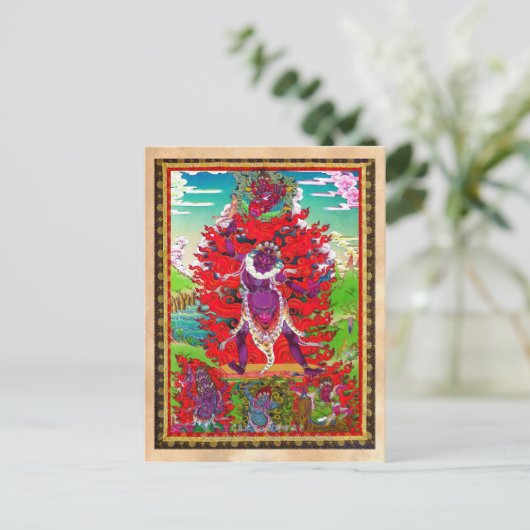 Cool oriental tibetan thangka tattoo Ekajati art Briefkaart (Staand voorkant)