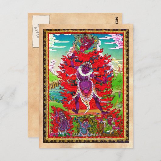 Cool oriental tibetan thangka tattoo Ekajati art Briefkaart (Voorkant / Achterkant)