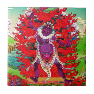 Cool oriental tibetan thangka tattoo Ekajati art Tegeltje