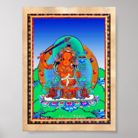 Cool oriental tibetan thangka tattoo Manjusri Poster (Voorkant)