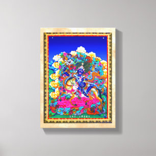 Cool oriental tibetan thangka tattoo Palden Lhamo Canvas Afdruk