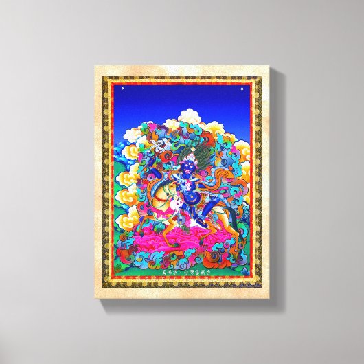 Cool oriental tibetan thangka tattoo Palden Lhamo Canvas Afdruk (Voorkant)