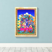 Cool oriental tibetan thangka tattoo Palden Lhamo Canvas Afdruk (Insitu (Houten vloer))