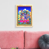 Cool oriental tibetan thangka tattoo Palden Lhamo Canvas Afdruk (Insitu (Woonkamer))