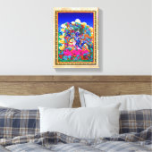 Cool oriental tibetan thangka tattoo Palden Lhamo Canvas Afdruk (Insitu (Slaapkamer))