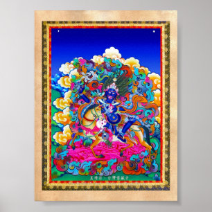 Cool oriental tibetan thangka tattoo Palden Lhamo Poster
