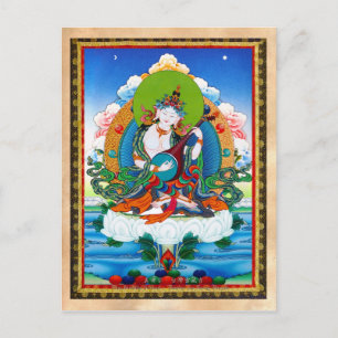 Cool oriental tibetan thangka tattoo Saraswati Briefkaart
