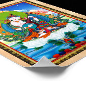 Cool oriental tibetan thangka tattoo Saraswati Poster (Hoek)