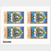 Cool oriental tibetan thangka tattoo Saraswati Rechthoekige Sticker (Vel)