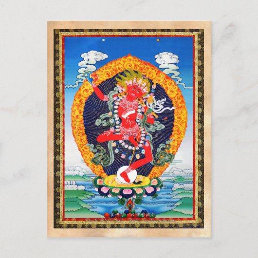 Cool oriental tibetan thangka tattoo Vajravarahi Briefkaart (Voorkant)
