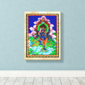 Cool oriental tibetan thangka Ucchusma tattoo Canvas Afdruk (Insitu (Houten vloer))