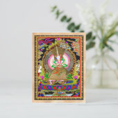 Cool oriental tibetan thangka Usnisa Sitatapatra Briefkaart (Staand voorkant)