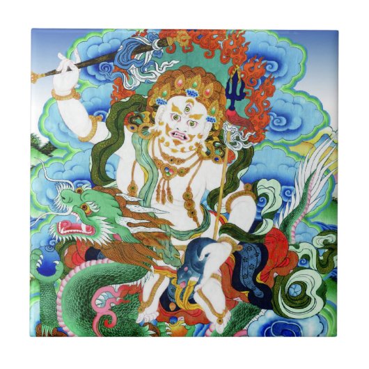 Cool oriental tibetan thangka White Jambhala Tegeltje (Voorkant)