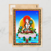 Cool oriental tibetan thangka White Tara tattoo Briefkaart (Voorkant / Achterkant)
