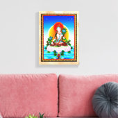 Cool oriental tibetan thangka White Tara tattoo Canvas Afdruk (Insitu (Woonkamer))