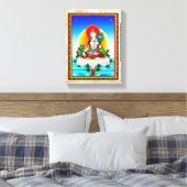 Cool oriental tibetan thangka White Tara tattoo Canvas Afdruk (Insitu (Slaapkamer))