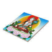Cool oriental tibetan thangka White Tara tattoo Tegeltje (Zijkant)