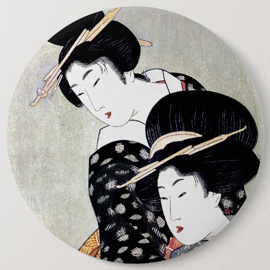Cool Oriental Traditional Geisha art Ronde Button 6,0 Cm (Voorkant)