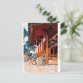 Cool oriental Yashaka Shrine Yoshida waterverf Briefkaart (Staand voorkant)