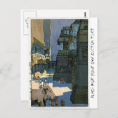 Cool oriental Yoshida waterverf art. Briefkaart (Voorkant / Achterkant)