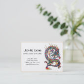 Cool orientale japanese draak met rond tattoo visitekaartje (Staand voorkant)