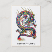 Cool orientale japanese draak met rond tattoo visitekaartje (Achterkant)