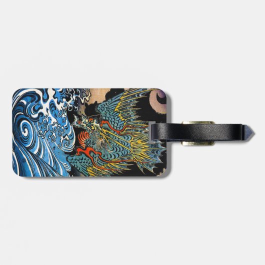 Cool orientale japanese Legendary Dragon Bagagelabel (Achterkant horizontaal)