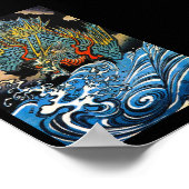 Cool orientale japanese Legendary Dragon Poster (Hoek)