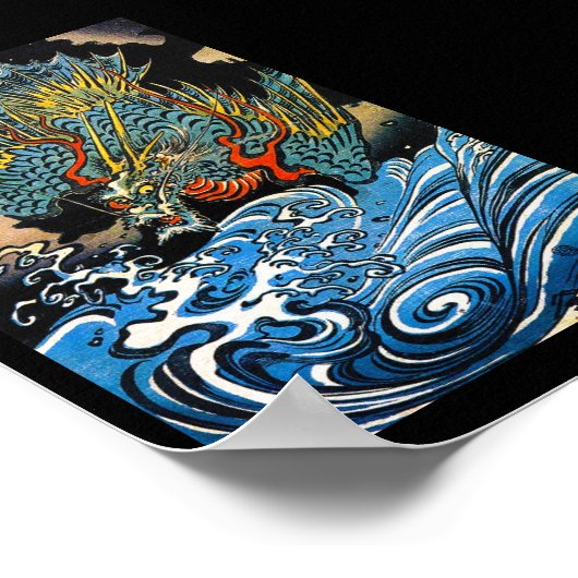 Cool orientale japanese Legendary Dragon Poster (Hoek)