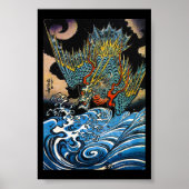 Cool orientale japanese Legendary Dragon Poster (Voorkant)