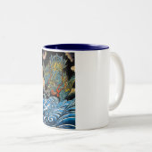 Cool orientale japanese Legendary Dragon Tweekleurige Koffiemok (Voorkant rechts)