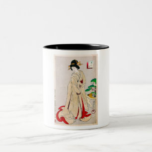 Cool orientale japanse keramische geisha tweekleurige koffiemok